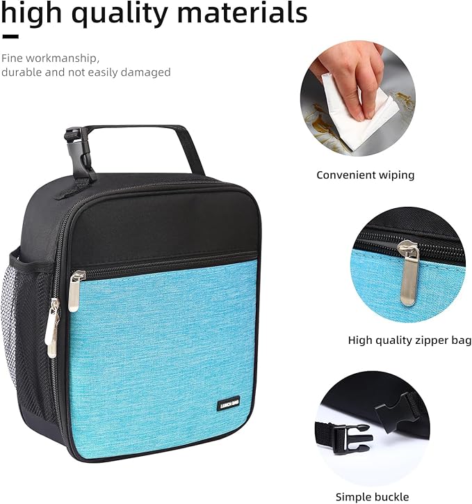 Lunch box Lunch bag for men women Insulated Lunchbox Lunch bags for Work Picnic Travel (Thicken blue)