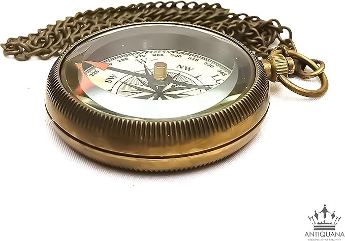 God is with You Wherever You Go Engraved Compass with Authentic Leather Case Brass Compass Directional Compass, Baptism Gifts for Boys & Girls, First Communion (BLC2)