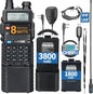 BAOFENG UV-5R 8W Ham Radio Long Range Handheld UV5R Dual Band VHF UHF Baofeng Radio with 3800mAh+1800mAh Battery,Speaker Mic and Programming Cable Walkie Talkies Full Kit