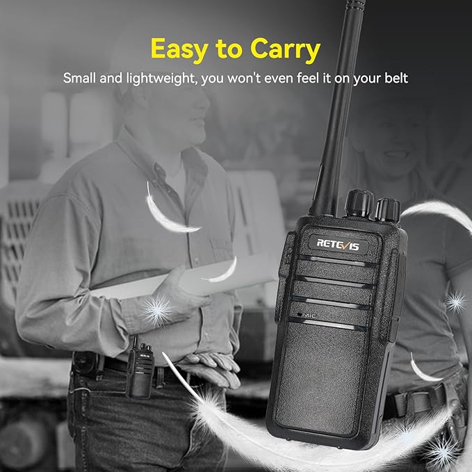 Retevis RT21 2 Way Radio Long Range, Walkie Talkies for Adults, Heavy Duty Rechargeable Two Way Radios with Six-Way Charger, for Manufacturing Education(6 Pack)