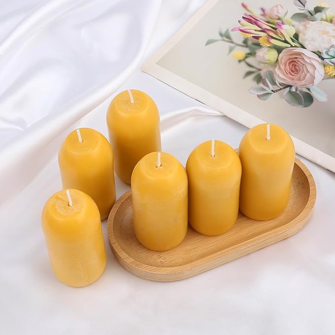 6pcs Smokeless Natural Beeswax Candles Handmade Camping Candle for UCO Candle Lanterns - Burning for Outdoor, Camping, Emergency, Survival Emergency Preparedness