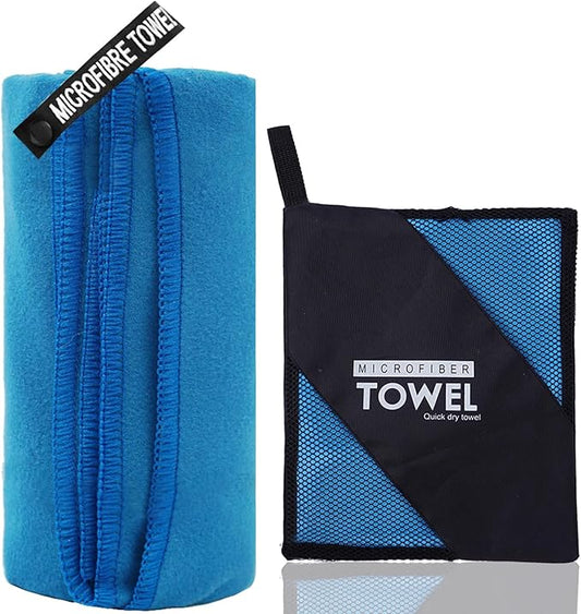 Microfiber Travel Towel, Soft Lightweight Quick Dry Towel, Super Absorbent Compact Travel & Sports & Beach Towels for Camping, Backpack, Gym, Swimming, Yoga, Hiking (L:24"×48" -Dark Blue)