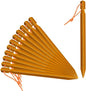 Grassman 12 Pack Tent Stakes, 7075 Aluminium Tent pegs, Heavy Duty Lightweight Ground Pegs, Durable and Safe Metal Camping Spikes, Orange