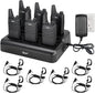 TIDRADIO TD-M8s Radios Walkie Talkies Rechargeable Two Way Radio (6 Pack) License-Free FRS Radio with 6 Way Multi Gang Charger USB Charger 2 Way Radio