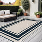 RURALITY Outdoor Rugs 6x9 Waterproof for Patios Clearance,Plastic Straw Mats for Backyard,Porch,Deck,Balcony,Reversible,Black and Beige