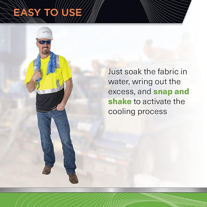 Cordova CT200 Coldsnap Cooling Towel, Lime Super Absorbent & EVAporative Pva Material, 33.5 X 13 Inches