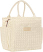 Joymee Lunch Bag Women Insulated Lunch Box Reusable Leakproof Large Spacious Cooler Tote for Women Men Adult with Bottle Holder and Side Pockets for Work Office Travel Picnic - B-Beige