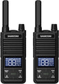 Samcom T2 GMRS Two Way Radio, 2 Watt Long Range Walkie Talkies for Adults, 121 Privacy Codes Type C Rechargeable Walkie Talkies with USB Earpiece, NOAA Weather Alerts, Scan, Group Talk(2 Pack Black)
