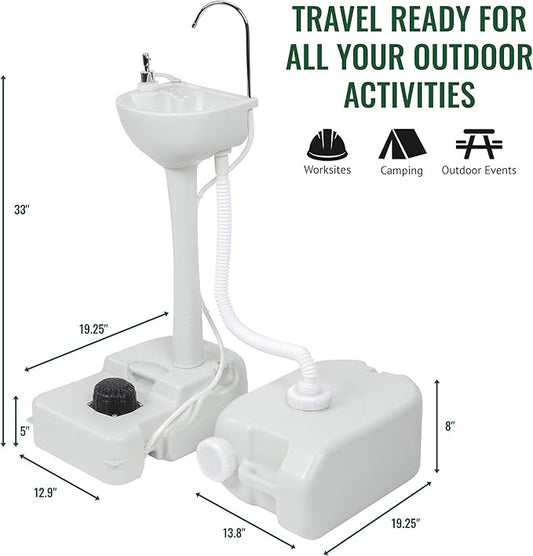 Hike Crew Outdoor Portable Sink with 6.3 GAL (24L) Waste Tank