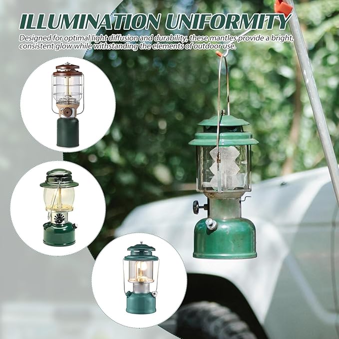 SUPVOX 3 Layer Propane Lantern: Accordion Shape Mantle:Lanterns Mantles Gas with 2 Install Clips for Outdoor Lantern Accessories-6PCS