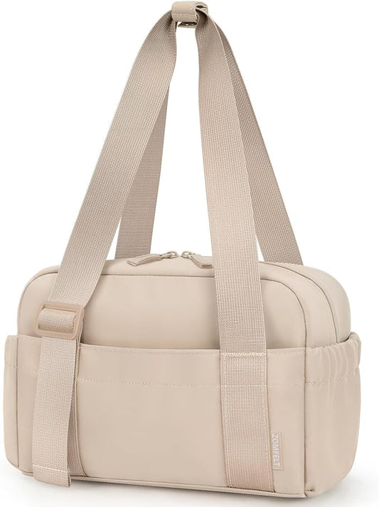 ZOMFELT Insulated Lunch Bag Women, Cute Lunch Tote Bag Lunch Box for Women, Leakproof Large Capacity Womens Lunch Bags with Adjustable Shoulder Strap for Work Office Outdoor Picnic Camping, Brown