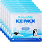 6 Pack Reusable Ice Packs for Lunch Boxes - 7x7 Inch Long-Lasting Freezer Packs, BPA-Free Gel & Leakproof Design Cold Packs for Cooler, Camping, Travel