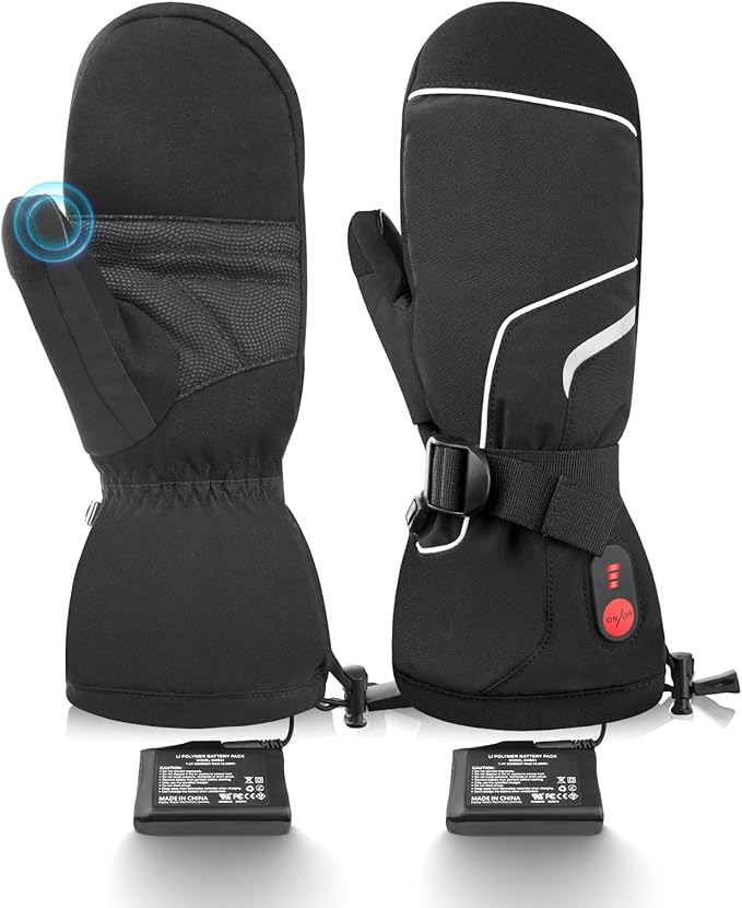 SAVIOR HEAT Heated Gloves for Women Men Rechargeable Electric Heated Ski Gloves with Touchscreen for Cold Weather