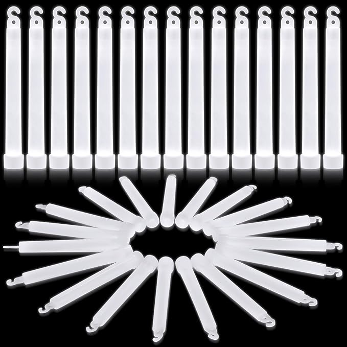 Shappy 30 Pcs 6 Inch Glow Sticks with 12 Hour Duration Bright Emergency Light Sticks for Camping Hiking Activities Glowsticks for Party Bulk Accessories