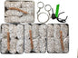 Emergency Fire Starter Magnesium 6 Bags Wax Infused Jute Rope Ferro Rod Striker Saw Wire for Camping Hiking Bushcraft Hurricane + Tin Container