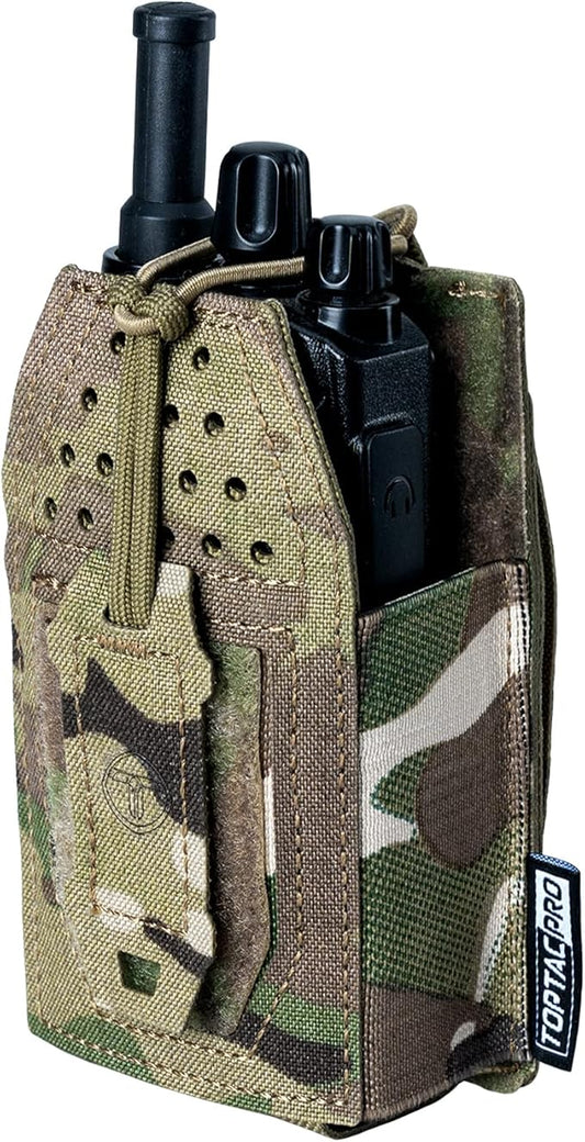Tactical Radio Holster Molle Radio Pouch Universal Radio Holder for Walkie Talkie Motorola BaoFeng UV-5R BF-F8HP Adjustable Storage Rifle Magazine Pouch(Multi-camo)