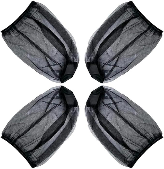 Suitable for Men and Women Outdoor Fishing Hiking Camping Mountaineering Anti-bee Anti-Mosquito Head Net Veil Masks(4pcs) Black