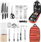 Camping Cookware Storage Bag - Camping Cooking Utensils Set Bag Camping Tool Portable Storage Bag Suitable for Knife, Fork, Spoon, Chopping Board, Chef's Knife,Kitchenware Storage