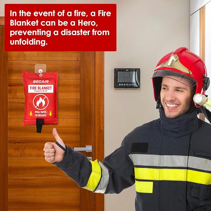 Emergency Fire Blanket for Home and Kitchen Fiberglass Fire Suppression Blanket Great for School Warehouse Camping Car Office Grill (4 Pack, 40 in X 40 in)