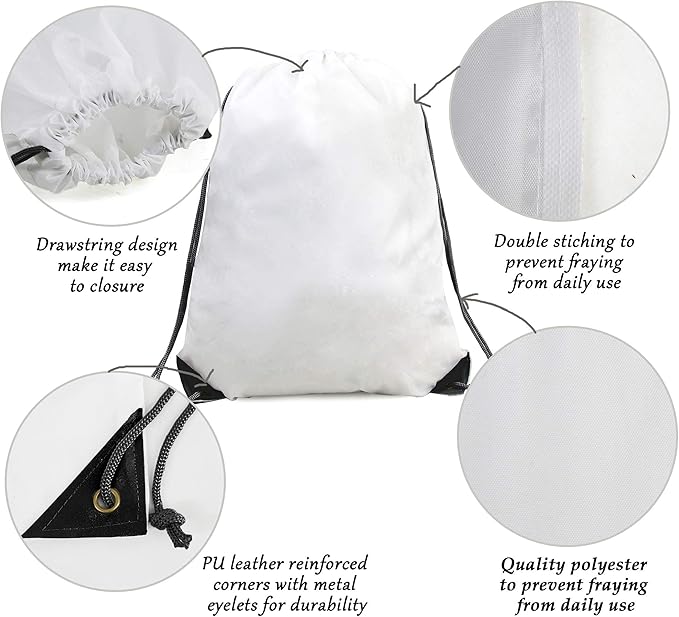 BeeGreen Drawstring Backpack Bags 20,30,50 Packs Reflective String Bags for Gym Sport Trip Cinch Sack DIY for Women Men