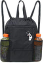 BeeGreen Drawstring Backpack Sports Gym Bag With Shoe Compartment and Two Water Bottle Holder …