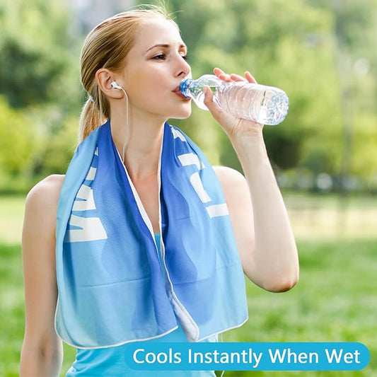 Luwint 2Pack Cooling Towel, Microfiber Quick Dry and Wet Ice Cooling Neck Scarf for Sport Workout