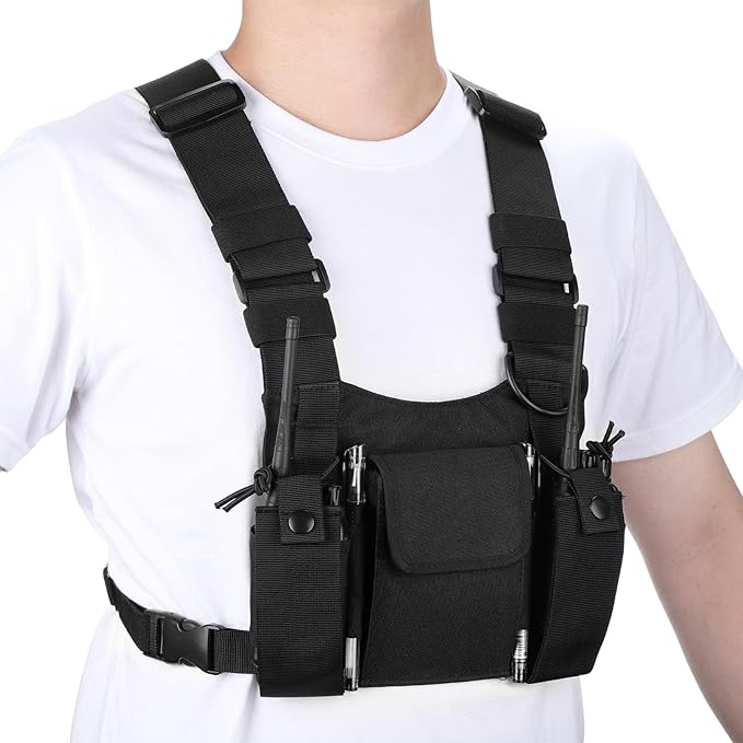 abcGoodefg Radio Chest Harness Chest Front Pack Pouch Holster Vest Rig for Two Way Radio Walkie Talkie(Rescue Essentials)