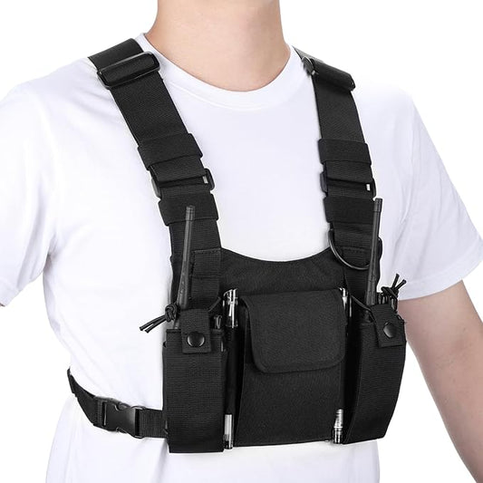 abcGoodefg Radio Chest Harness Chest Front Pack Pouch Holster Vest Rig for Two Way Radio Walkie Talkie(Rescue Essentials)
