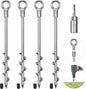 12 Inch Ground Anchors, 4 Pcs Heavy Duty Tent Stakes, Easy to Install and Reusable, for Camping Tents, Trampolines, Sheds, Swing Sets, Securing Animals