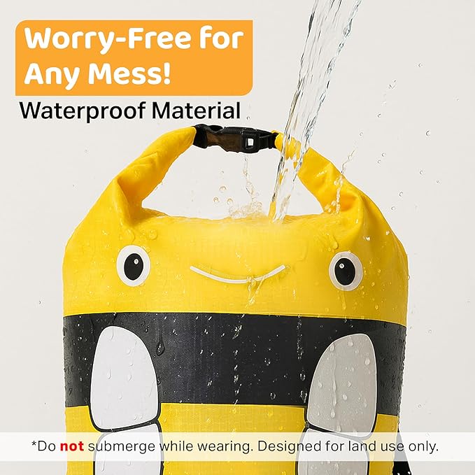 Kids Beach Bag Dry Bag Water Proof Resistent Travel Backpack Sacks for swimming Waterproof Backpack (Bee, 5L)