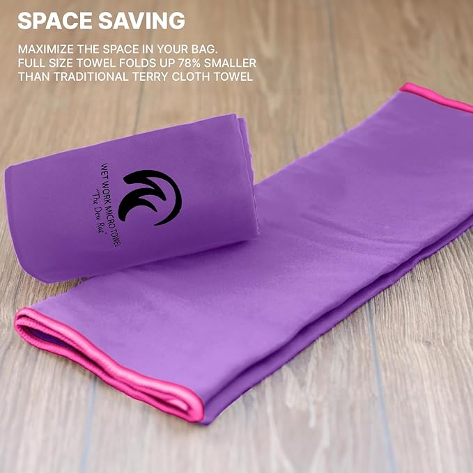 Microfiber Towel 60” by 36” for Camping, Yoga, Gym, Travel - Highly Absorbent Cleaning Cloth, Quick Drying Lightweight Material - Lint Free, Scratch Free Towels Washable and Reusable