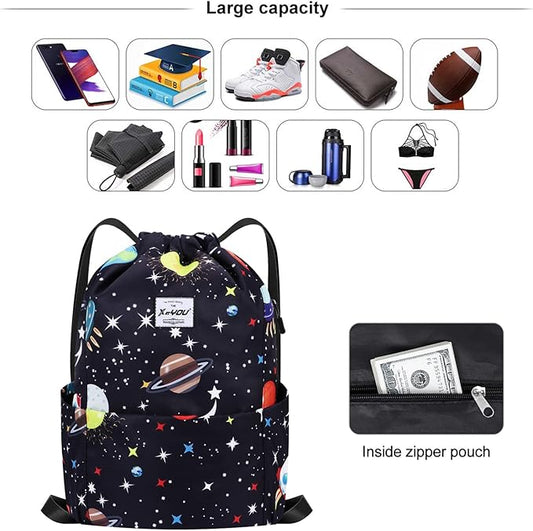 XEYOU Drawstring Sports Backpack Lightweight Gym Yoga Sackpack Shoulder Rucksack Casual Outdoor Daypack for Women and Men