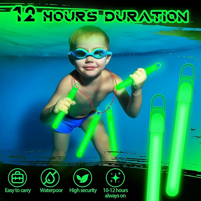 Lewtemi 100 Pack 4'' Halloween Glow Sticks Bulk Light Sticks with Lanyard Individually Wrapped Tactical Military Emergency Glow Stick Party Favors for Halloween, Camping, Hiking, Party