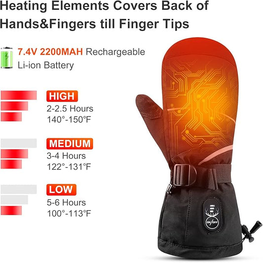 SNOW DEER Heated Gloves Electric Upgraded Men Women 7.4V Rechargeable Battery Gloves,Heated Motorcycle Glove Mittens