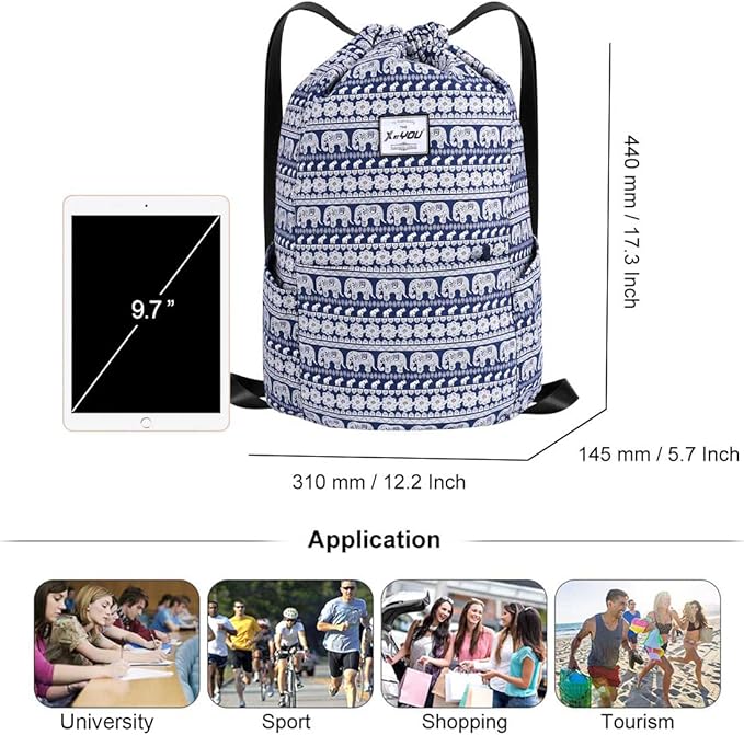 XEYOU Drawstring Sports Backpack Lightweight Gym Yoga Sackpack Shoulder Rucksack Casual Outdoor Daypack for Women and Men