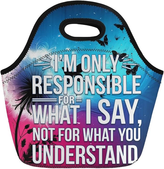 Neoprene Lunch Bags Thermal Insulated Lunch Tote Bag Reusable Washable Neoprene Picnic Bag for Women Men