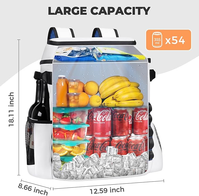 Heytrip Backpack Cooler 36/54 Cans Insulated Waterproof Cooler Bag for 20 Hours Cold Retention, Leak-Proof Camping Cooler with Multi-Compartments