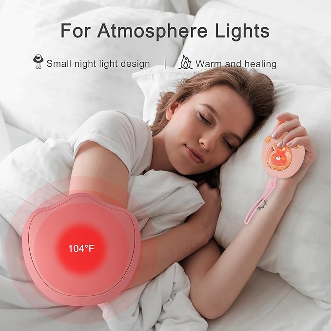 Rechargeable Cute Cat Paw Electric Hand Warmer，Portable and Reusable Hand Warmer,with 3-6Hrs Long Lasting Heating and Colorful Lights, for Kids&Women&Men in Cold Winter