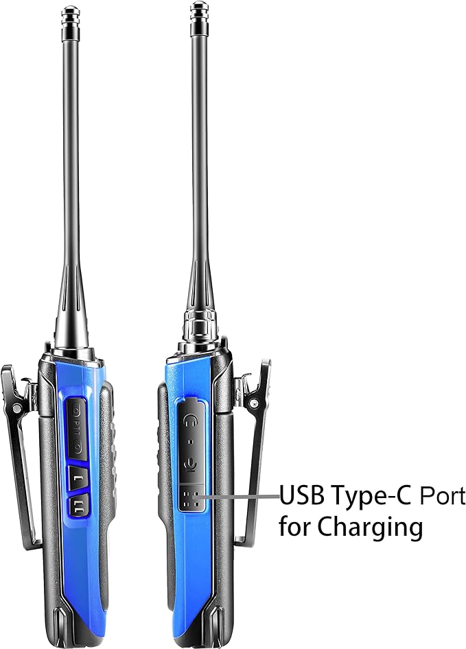 Rechargeable Long Range Two-way Radios with Earpiece 4 Pack Arcshell AR-6 Walkie Talkies Li-ion Battery and Charger included