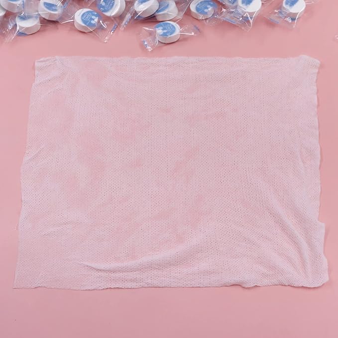 Disposable Face Towel, Compressed Towel, Mini Magic Coin Towels 100 Count Travel Disposable Napkins Tissues Portable for Travel Camping (100 Pack (Individually Packaged))