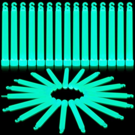 Shappy 30 Pcs 6 Inch Glow Sticks with 12 Hour Duration Bright Emergency Light Sticks for Camping Hiking Activities Glowsticks for Party Bulk Accessories