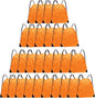 Drawstring Backpack Bulk 28 PCS Drawstring Bags String Backpack Cinch Bag Sackpack for Men Women Gym (Orange)