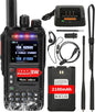 Ham Radio Handheld GMRS Radio: MaxTalker TK-W60 Waterproof Ham Radios Long Range 8W with Tactical Antenna, Two Way Radio Rechargeable Walkie Talkies with Earpiece, Multi-Band VHF UHF Radio for Camping