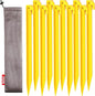 10-Pack Plastic Tent Stakes – 9-Inch Heavy Duty Canopy Anchoring Pegs for Camping, Gardening, Landscaping, Backpacking – Lightweight, Rust-Proof, Reusable Camping Stake