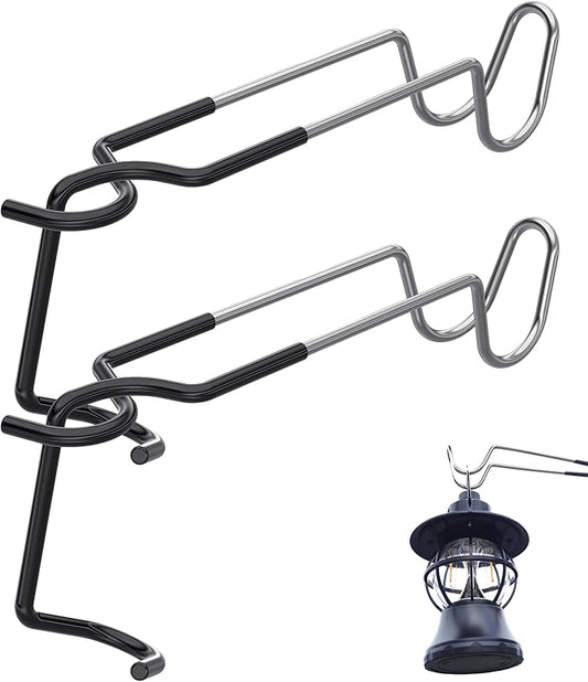 NACETURE Lantern Stand Hook Camping Light Pole – Heavy Duty Camping Lantern Stand Tent Camping Accessories, Tent Pole Hook Lantern Holder Hanger Clips for Camping Light Hooks, Grill, Hiking