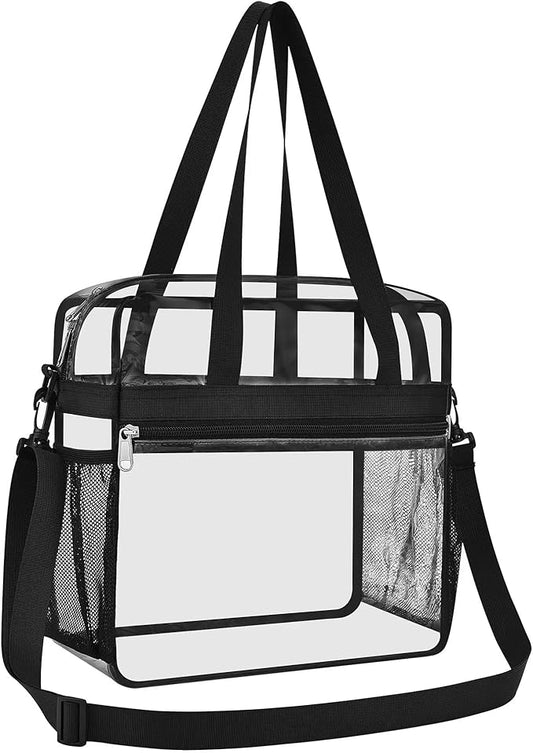 USPECLARE Clear Tote Stadium Approved, Security Travel & Gym Clear Bag for Work Sports Games Concerts