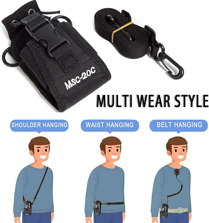 Radio Holster, 2 Pack Radio Pouch for Vest, Radio Holder for Duty Belt, Multi Tactical Radio Pouch for Two Way Walkie Talkies Outdoor Sports Adjustable Storage
