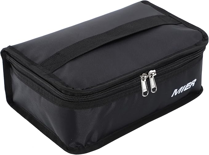 MIER Portable Thermal Insulated Cooler Bag Mini Lunch Bag for Kids, Black