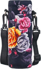 Water Bottle Sling Case Bag Carrier Holder - 500ML 750ML 1000ML Neoprene Water Bottle Sleeve Cooler Cover Pouch with Adjustable Shoulder Strap for Men Women Travel Camping Walking Hiking Running