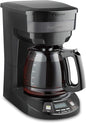 Hamilton Beach 12 Cup Programmable Drip Coffee Maker with 3 Brew Options, Glass Carafe, Auto Pause and Pour, Black Stainless (46293)